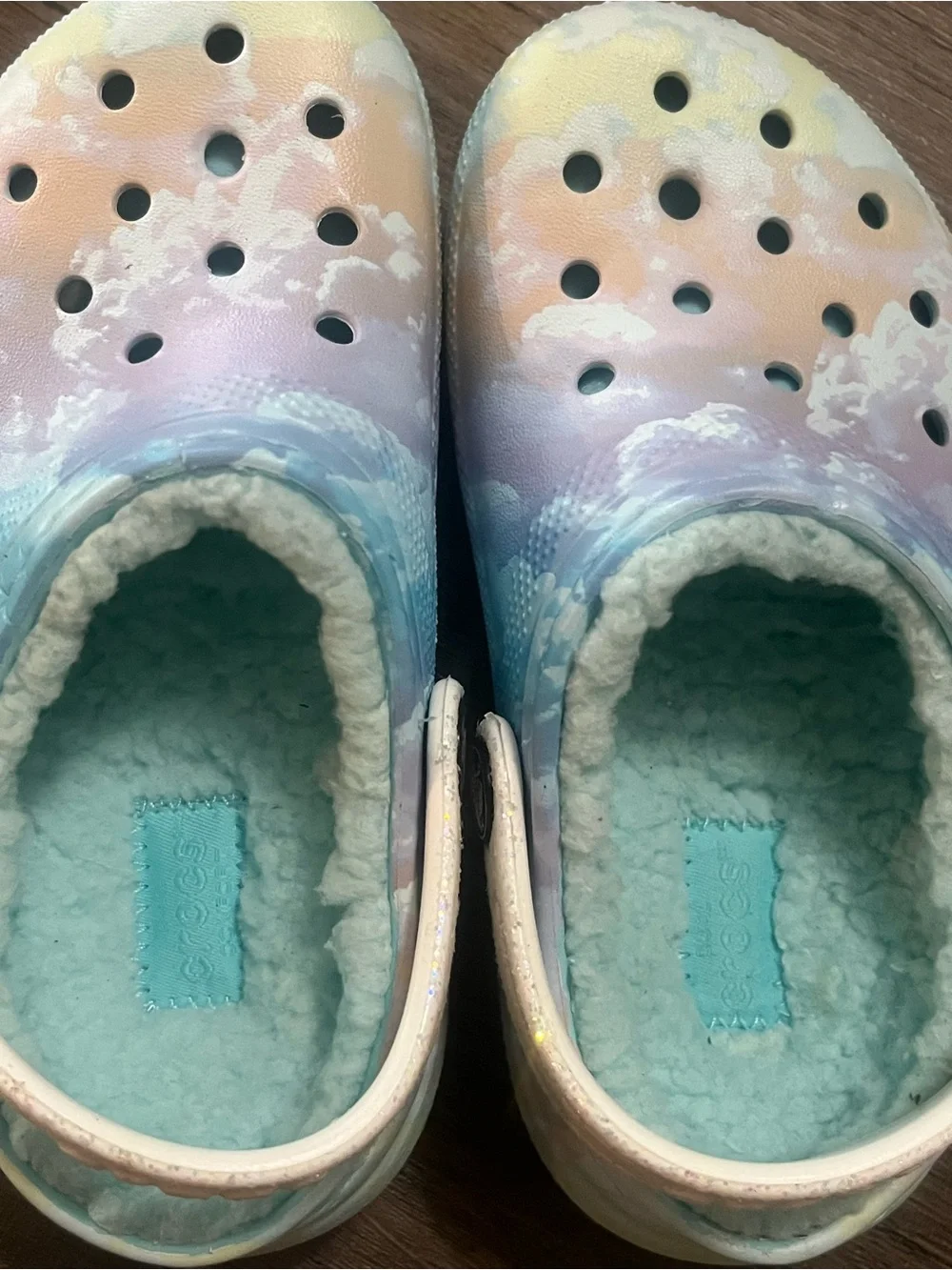 CROCS Kids Pastel Tie-Dye Fleece-Lined Clogs C10  New - no box